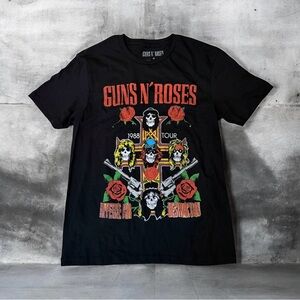 Guns N’ Roses 🎸 Appetite for Destruction 1988 Tour Graphic Band Tee 🔥 M Black